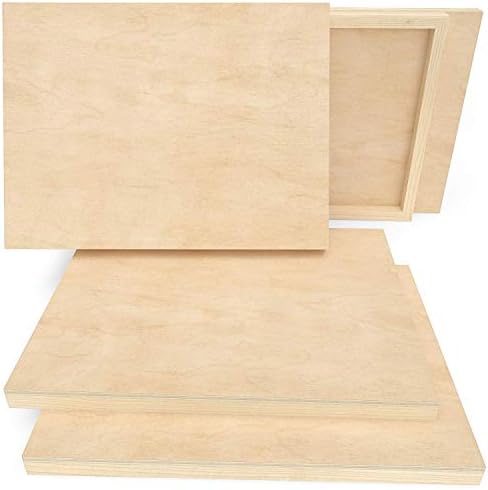 ARTEZA Wood Panels for Painting, 9 x 12 in, Pack of 5, Cradled Birch Boards | 0.75 in Profile, Smooth 5 mm Surface, Sanded Edges, For Oil, Acrylic Pouring, Wood Burning, Encaustic Art and Mixed Media