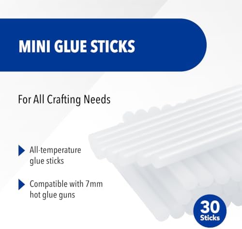 Westcott 16837 Premium All-Temperature Mini Glue Sticks for Hot Glue Gun, 30 Pack