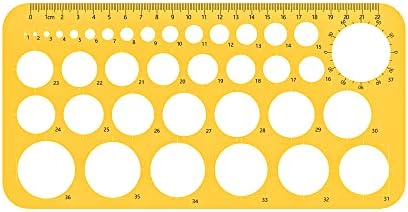 RZDEAL Circle Round Stencil Template Artist Design Drawing Aid Tool (Diameter from 1 mm to 37 mm)