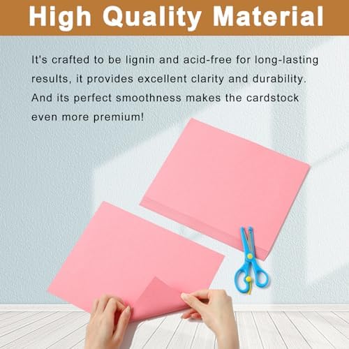Silunkia 40 Sheets Candy Pink Cardstock 8.5 x 11 Craft Paper 75lb