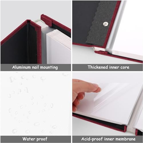 Zesthouse Photo Album Self Adhesive Pages, 60 Pages Magnetic Scrapbook Albums with Sticky Page, Photos Album Holds 8x10 & 5X7 & 4x6 & 6x8 & 3x5, Large Picture Book Ideal Gift for Family Wedding Baby