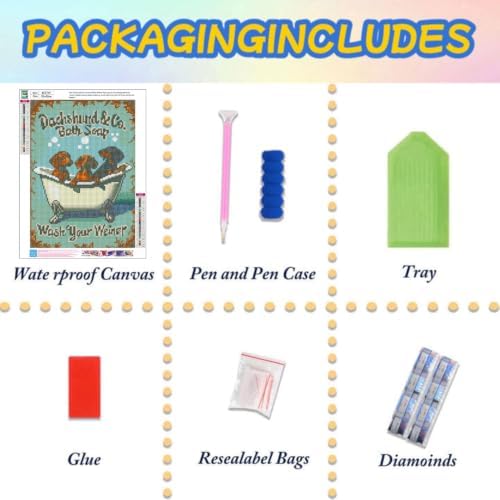 Lophomie Diamond Art Kits for Adults, 5D Dog Diamond Painting Kits 12x16 in