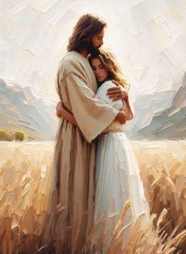 Jesus Paint by Numbers Kit for Adults Framed Canvas 12X16 in, Frameworkless