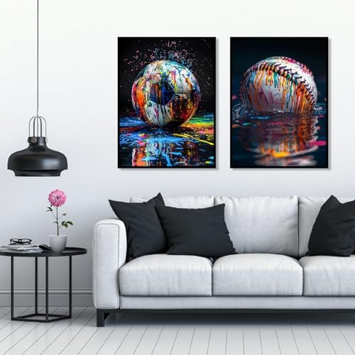 4 Pack Diamond Art Kits for Adults,Ball Sports Diamond Painting Kit