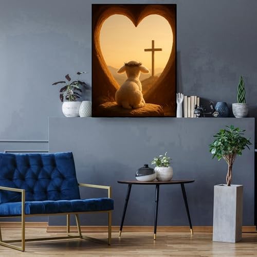 Diamond Art Kits for Adults,Cross sheep Diamond Painting Kits for Beginner
