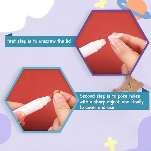 MotiMind 24 White Tacky Glue Pens Quick Dry, Mini Glue Bottles Bulk,White
