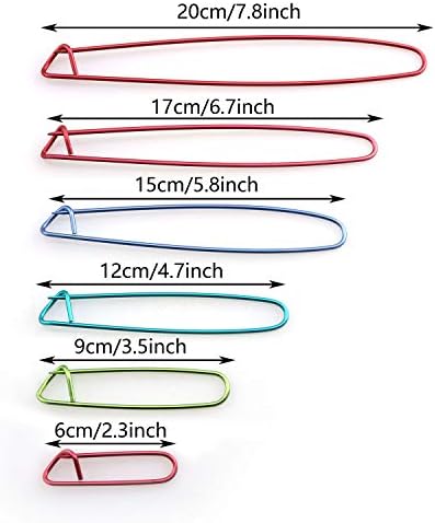 Tegg Knitting Stitch Holder 12PCS 6Size Colour Aluminum Crochet Notions Yarn Stitch Holders