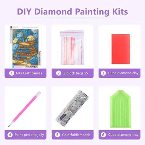 XUCNWL Diamond Art Kits for Adults,Book Flower Diamond Painting