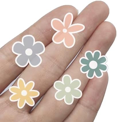 70 X Colorful Daisy Stickers for Laptop & Phone, Small Floral Vinyl Stickers Cute Aesthetic Mini Flower Decals for Water Bottle iPhone Case Notebook, 1 Inch
