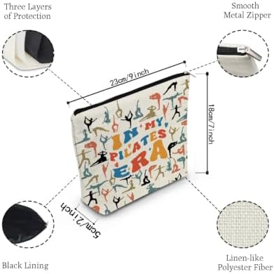 Pilates Print Canvas Cosmetic Bag