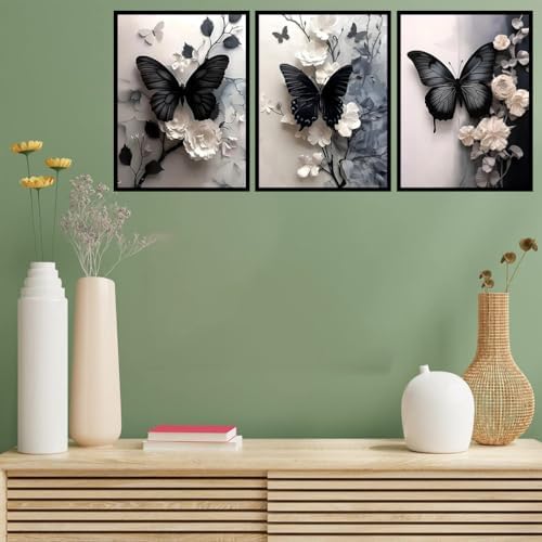 Benjenes 3PCS Butterfly Diamond Art Kits for Adults, Diamond Painting Kits