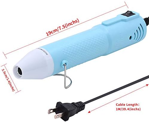 mofa Heat gun,Mini Hot Air Gun Tools Shrink Pen with Stand For DIY Embossing And Drying Paint Multi-Purpose Electric Heating Nozzle 150W 110V (Blue)