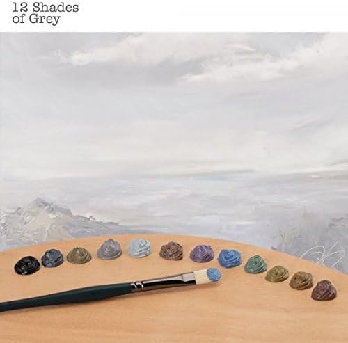Artist Oil Colors, Set of 12, 21ml Tubes, Assorted, Highly Pigmented Triple Milled Rich Subtle Greys From The Tube