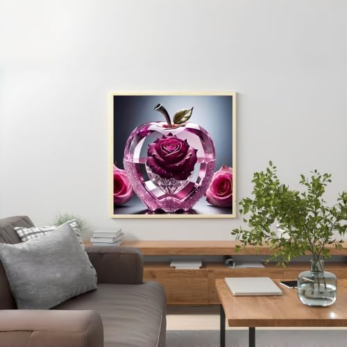 Acelii Rose Apple Diamond Painting Kits for Adults Beginners | 5D Full Drill Gem Painting DIY Craft, Diamond Art Painting Kits, Gem Art Kits for Adults,Home Wall Decor Gift 11.8X15.7 Inch