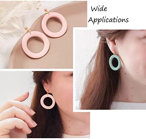Elecrelive 50Pcs Small Flat Wood Rings 1.65 Inch Wooden Earring Charms