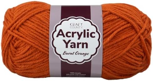Craft County Medium 4 Acrylic Yarn – 200 Yards of Super Vibrant Yarn for Blankets, Scarves, Hats, & More!