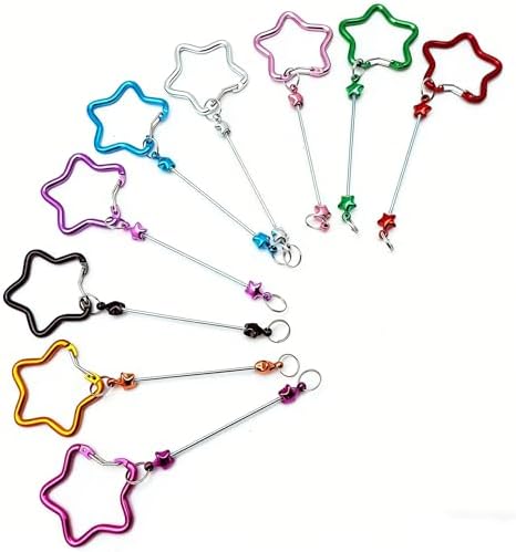 Beadable Keychain Colorful Heart/Triangle Shaped Blank Bar with Snap Hook for DIY Craft Making Kit