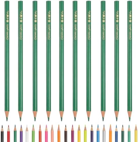 PATIKIL Colored Pencils, Green Color Drawing Pencils with Oil-Based Cores Art Scrapbook Supplies for Adult Coloring Books Artists Beginners Drawing Sketching, 10 Pcs