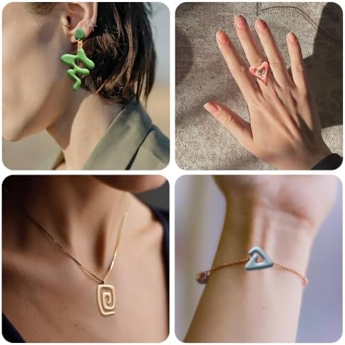 20Pcs Abstract Lines Polymer Clay Cutters Heart Spiral Triangle Clay Earrings Cutters Polymer Jewelry Cutter for Earrings Making Birthday Party DIY Supplies