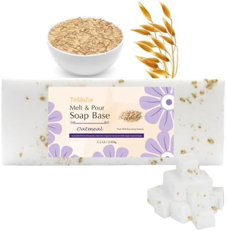 Oatmeal Soap Base, Melt and Pour Soap Base for Soap Making Easy Cutting 5.2 LB