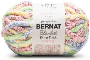 Bernat Blanket Extra Thick Frosting, Soft Chunky Chenille Yarn, Spectrum
