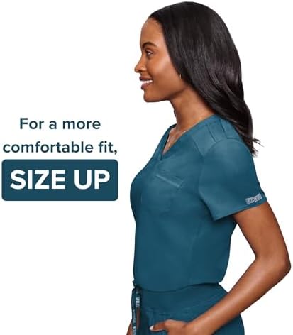 Med Couture Touch Women's Scrub Tops V-Neck Tuck-in Top with 1 Pocket