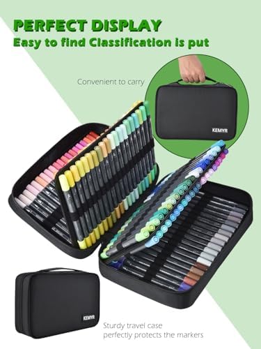 KEMYR Markers for Adult Coloring Books No Bleeding,120 Colors by Number