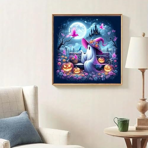 WNPOKN Halloween Ghost Diamond Art Kits for Adults 14 x 14inch