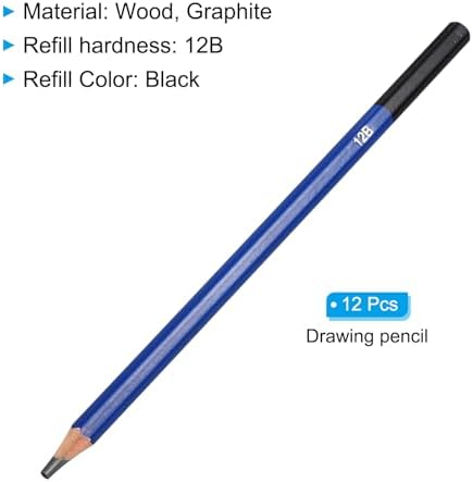 PATIKIL 12B Drawing Pencils, 12PCS Sketch Pencils for Drawing, Art, Classroom, Office, Home, Gifts