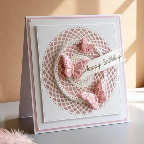 Cutting Dies Metal Stencils Scrapbooking Tools DIY Embossing Template for Paper Card Making Album Arts Crafts Supplies (Lace Circular Frame-12x12cm)