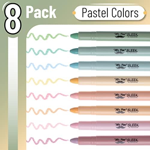 Mr. Pen- No Bleed Gel Highlighters, Pastel Colors, 8 Pack