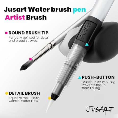 JusArt 50 Colors Watercolor Paint Set,Art Supplies Portable Paint Art Kit