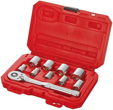 CRAFTSMAN 10 Pc Mechanics Tool Set with 90-tooth Low Profile Ratchet, SAE, 3/8 Inch Drive (CMMT34563)