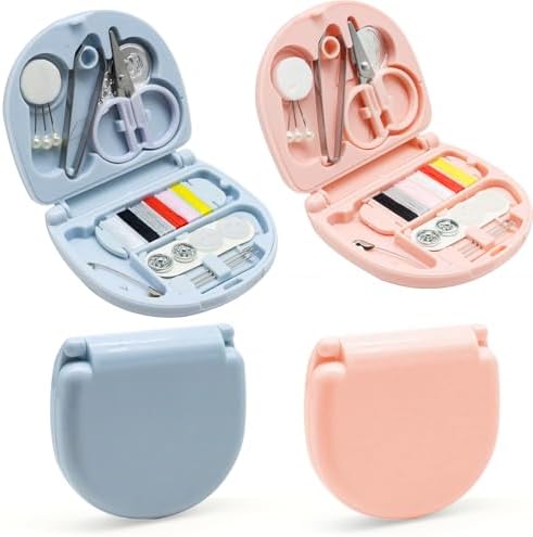 Yasdyri 4 PCS Mini Sewing Kit with Threads Scissors Hand Sewing Needles