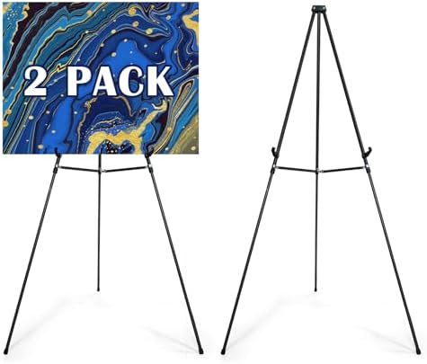 Falling in Art 70" Adjustable Aluminum Display Easel Stand, Holds 20 lbs