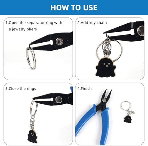 URSKYTOUS Split Ring Pliers Jewelry Making Tools Jump Ring Opener Tool Keychain Pliers for Opening Split Rings Jump Rings Jewelry Plier for Bracelet Fishing Beading DIY Craft Jewelry Making Supplies