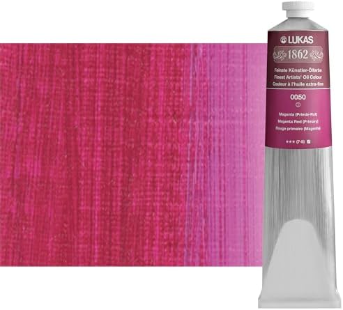 Lukas 1862 Professional German Oil Paint, Magenta Red (Primary) 200 mL - w/Beeswax & Non-Yellowing Sunflower Oil, Short Drying Time, Smooth, Outstanding Lightfastness
