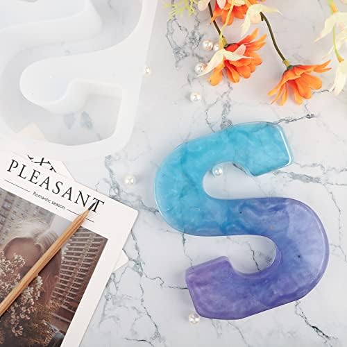 Gartful 7 Inch Large Letter Molds for Resin, 3D S Capital Alphabet Epoxy Resin Mold, A to Z Thick Resin Letter Molds for Making Letters, Word Sign Art, DIY Crafts, Making Cake, Party Home Decor