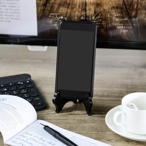 Tatuo 4 Packs Wooden Display Stand Plate Holder Easels, black, 4 Inch