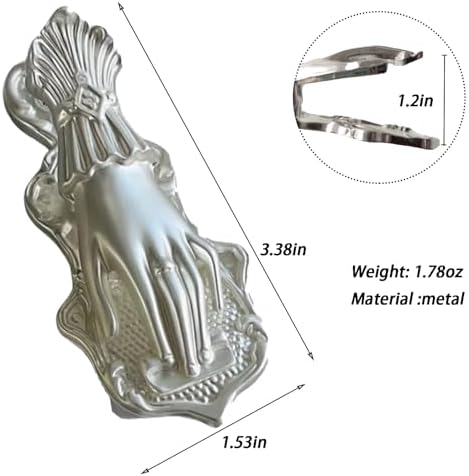 Lady's Hand Shaped Metal Clip Page Holder VintageAccessory for Journaling & Traveler's Notebooks Bullet JunkJournal Clip Decorative Clips Gifts for Book Lovers,Journalers,Woman Writers Silver