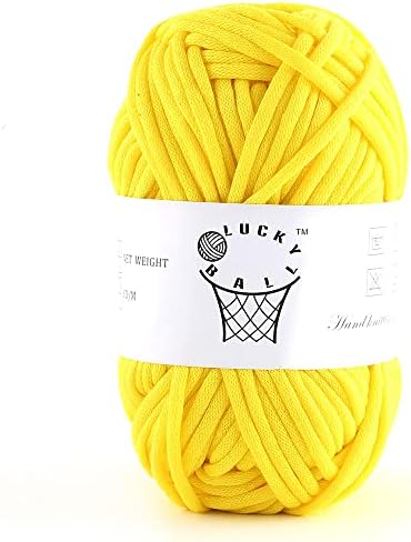 100g Yarn for Crocheting and Knitting,66yds/60m Cotton Yarn for Beginners,Cotton-Nylon Acrylic Blend Yarn for Beginners Crochet Kit Making(Lemon)