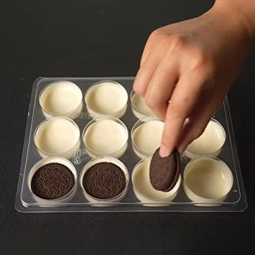 Chocolate Covered Round Cookies Molds, Biscuit Chocolate Mold, PET Plastic Mold-Round Cookies Mold Cylindrical Cylinder Candy Pudding.