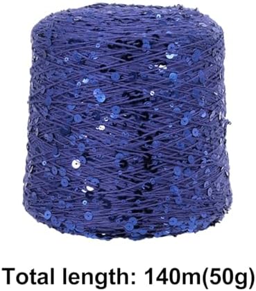 ECYC Ltd 153 Yards Cotton Sequin Yarn, Sparkle Sequin Thread for Knitting & Crocheting, DIY Craft Projects