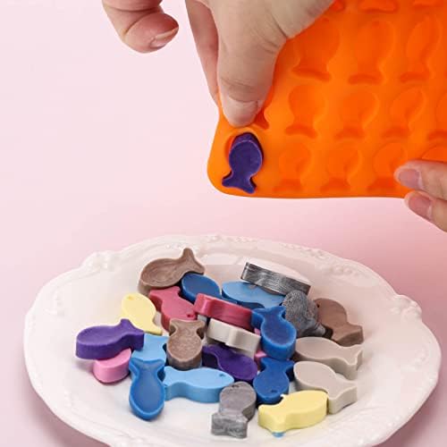 112 Cavity Silicone Molds Mini Fish Shaped Dog Treats Mold Non-stick Chocolate Molds for Baking and Freezing Candy, Biscuits, Ice Cubes