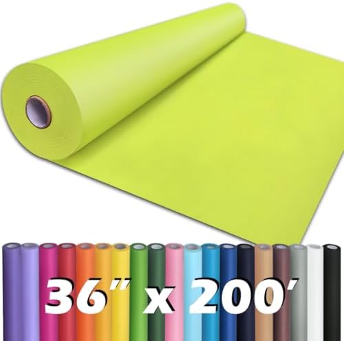 PerkHomy 36" x 2,400" (200') Neon Green Kraft Paper Roll for Craft Bulletin Board Paper Art Table Covering Crafting Gift Wrapping Bouquet Packing Parcel 80GSM 55LB (Neon Green, 36" x 200')