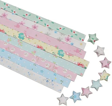 520 Sheets Star Paper Strips, Colorful Origami Lucky Star Paper for DIY Hand Crafts, Cute Artistic Creativity Folding Strips for Diary Recording, Home Decoration & School Project