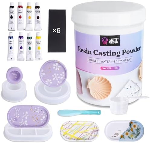 LET'S RESIN Resin Casting Powders Starter Kit,1000g Fast Cured Resin Powder