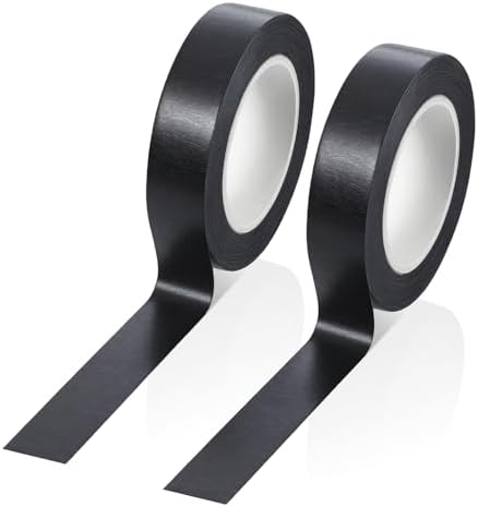 2 Roll Black Washi Tape 0.59 Inch x 14 Yards Self Adhesive Masking Sticker Border Masking Tapes for Assisting and Decorating Paintings Holiday Gift Boxes Scrapbooks DIY Art Craft Wrapping Decoration
