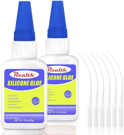 Silicone Glue Instant Glue 30g 2 Pack, Clear Waterproof Fast-Drying