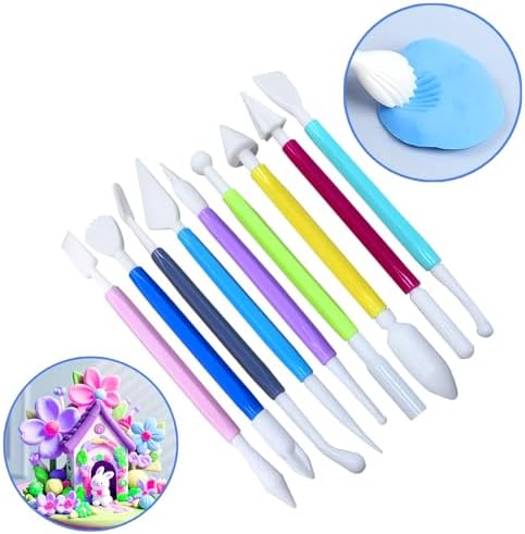 9 Pcs Clay Sculpting Tools Set, Double-Ended Plastic Air Dry Clay Tool Kit, Clay Tool for Pottery, Polymer, Air Dry Clay, Ceramic, Modeling, Shaping, DIY Crafting